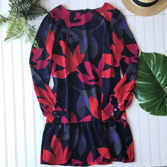 LOFT | Dresses | Loft Drop Waist Dress Red Floral | Poshmark